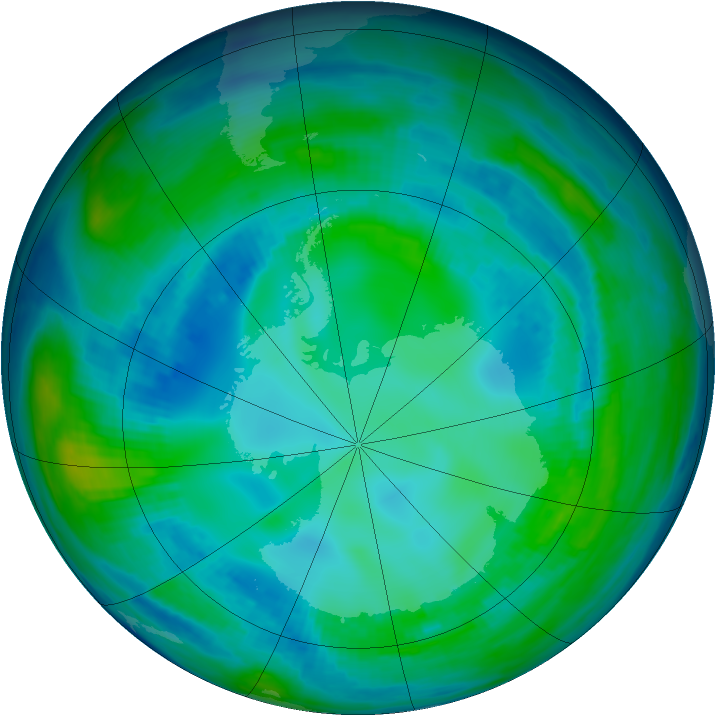 Antarctic ozone map for 08 May 1998